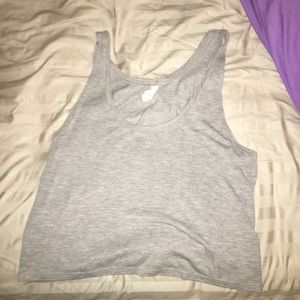 Tank top, light grey, cropped, Fits like a medium.